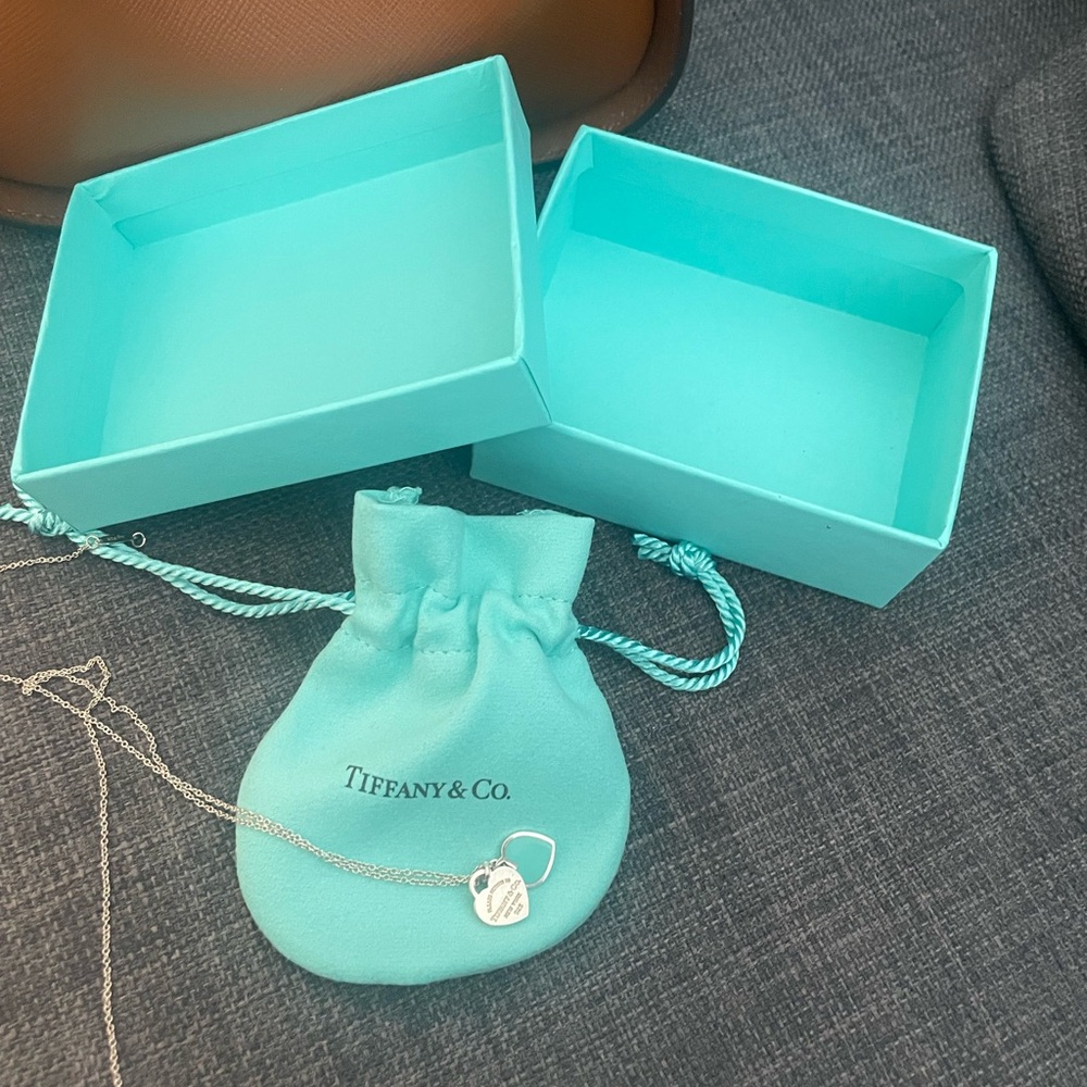 Tiffany & Co. Silver Heart Pendant with Blue Pouch